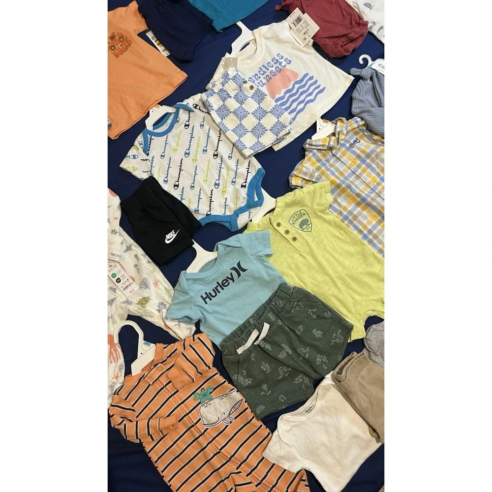 Huge Lot Baby Boys Summer Clothes Newborn 3/6 Months NEW &EC Carters Nike Hurley